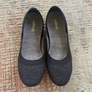 Allbirds Ballet Flats Women’s 7.5 Muted Black Wool Round Toe Cushioned Insole